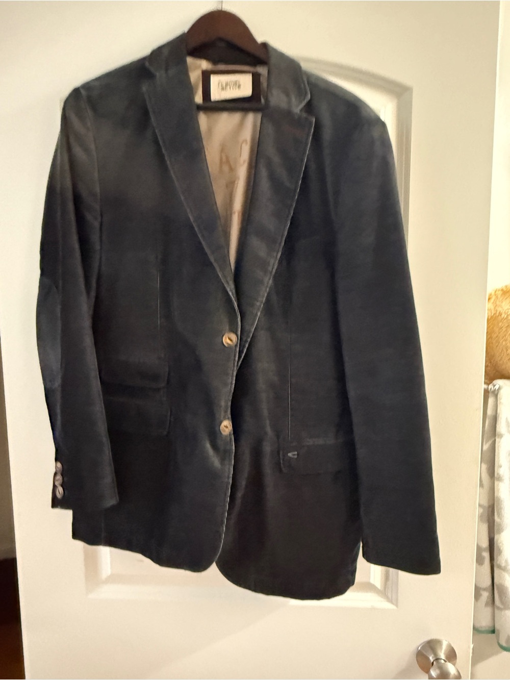 Men's Dark blue corduroy  Blazer - Navy